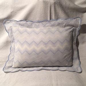 Blue and White Chevron Boudoir Pillow